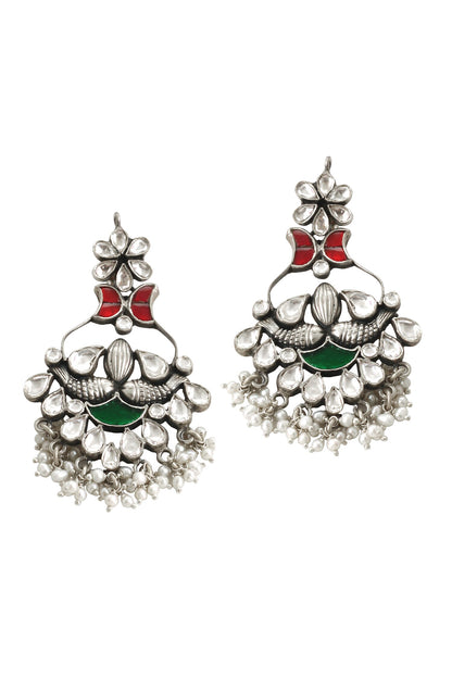 Handmade Kundan Floral Danglers 