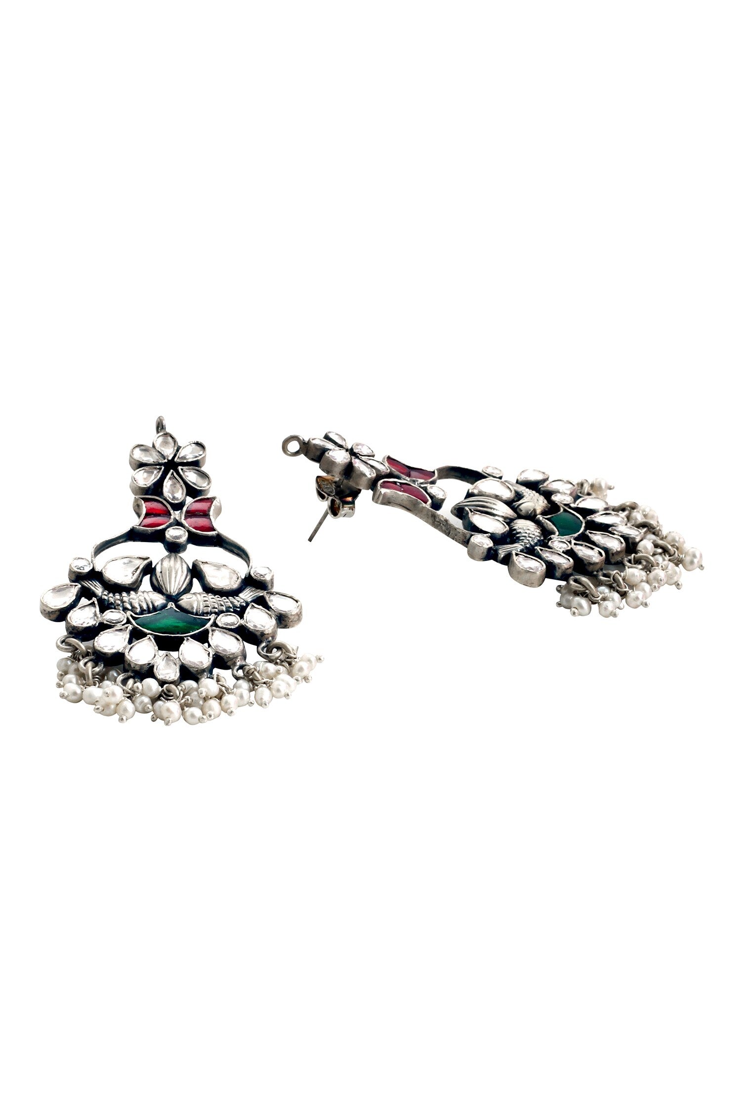Handmade Kundan Floral Danglers 