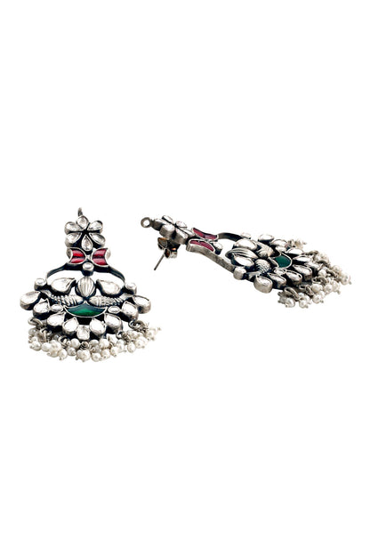 Handmade Kundan Floral Danglers 