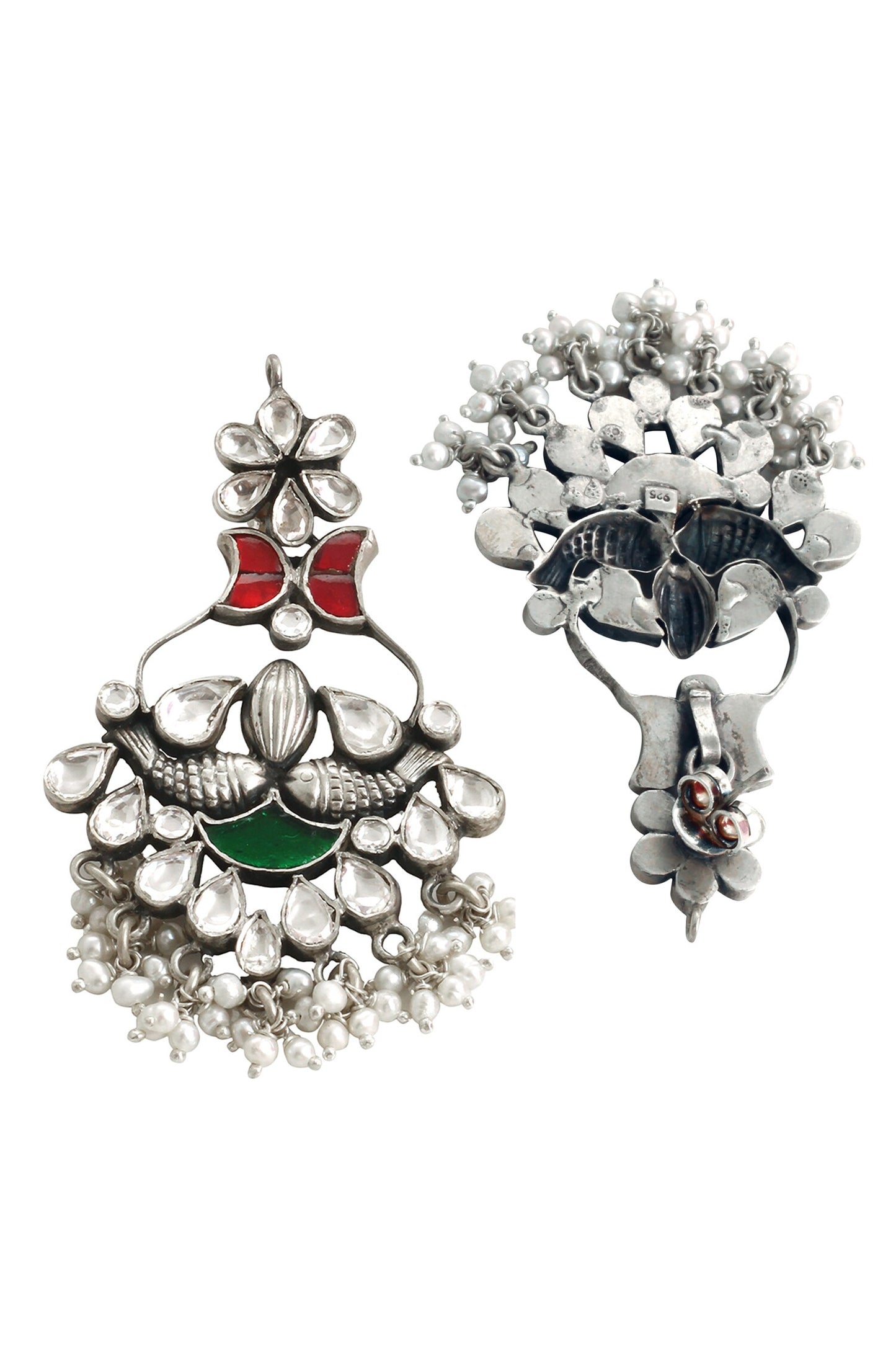 Handmade Kundan Floral Danglers 