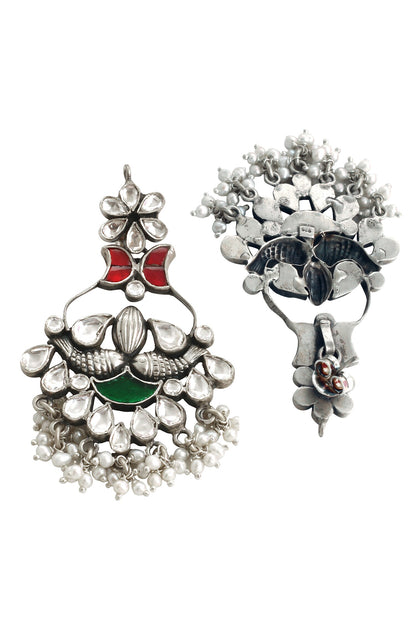 Handmade Kundan Floral Danglers 