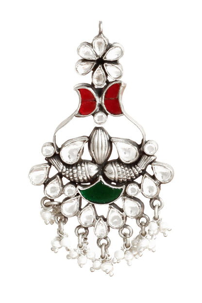 Handmade Kundan Floral Danglers 