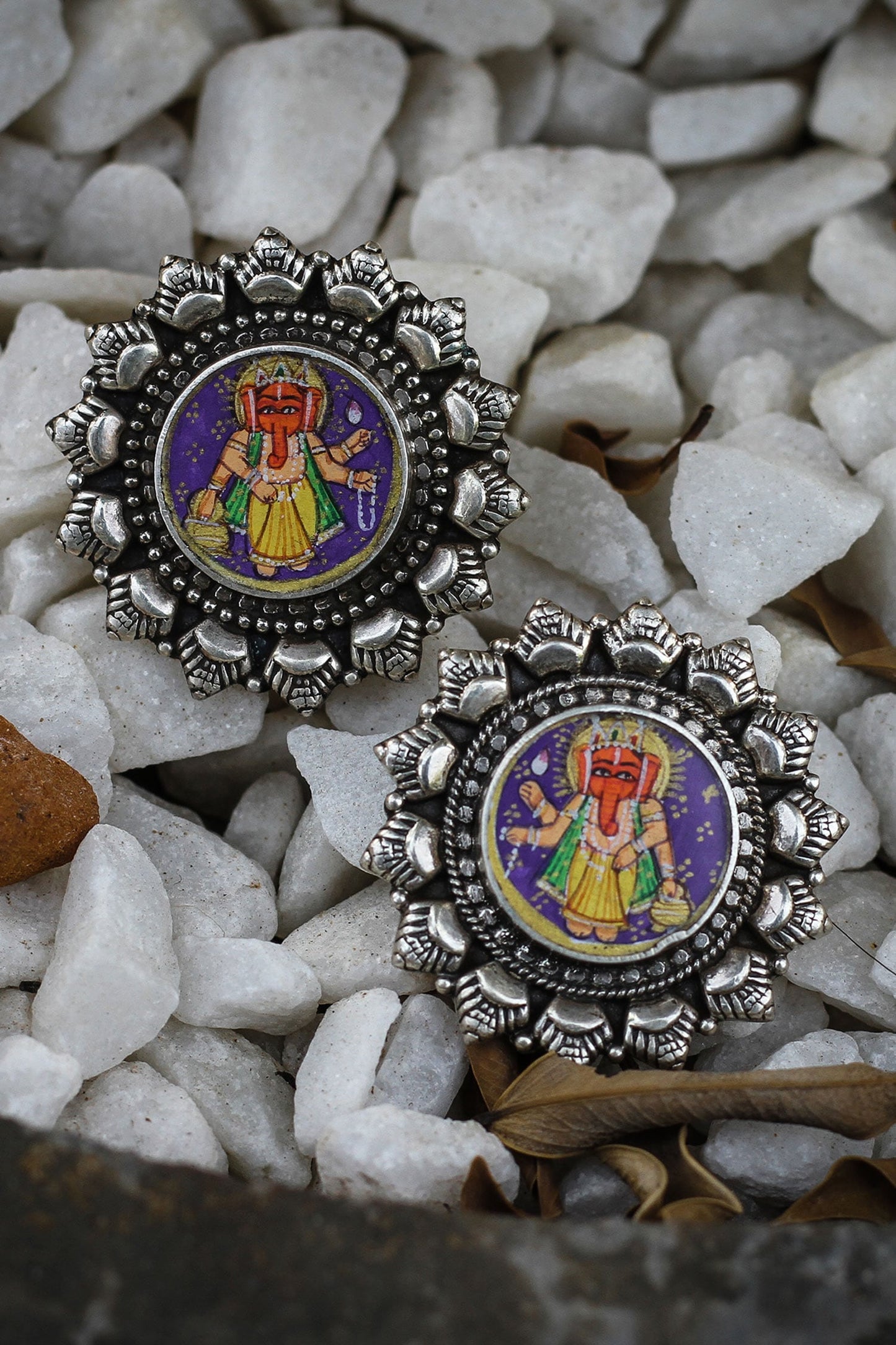 Handmade Painted Stud Earrings 