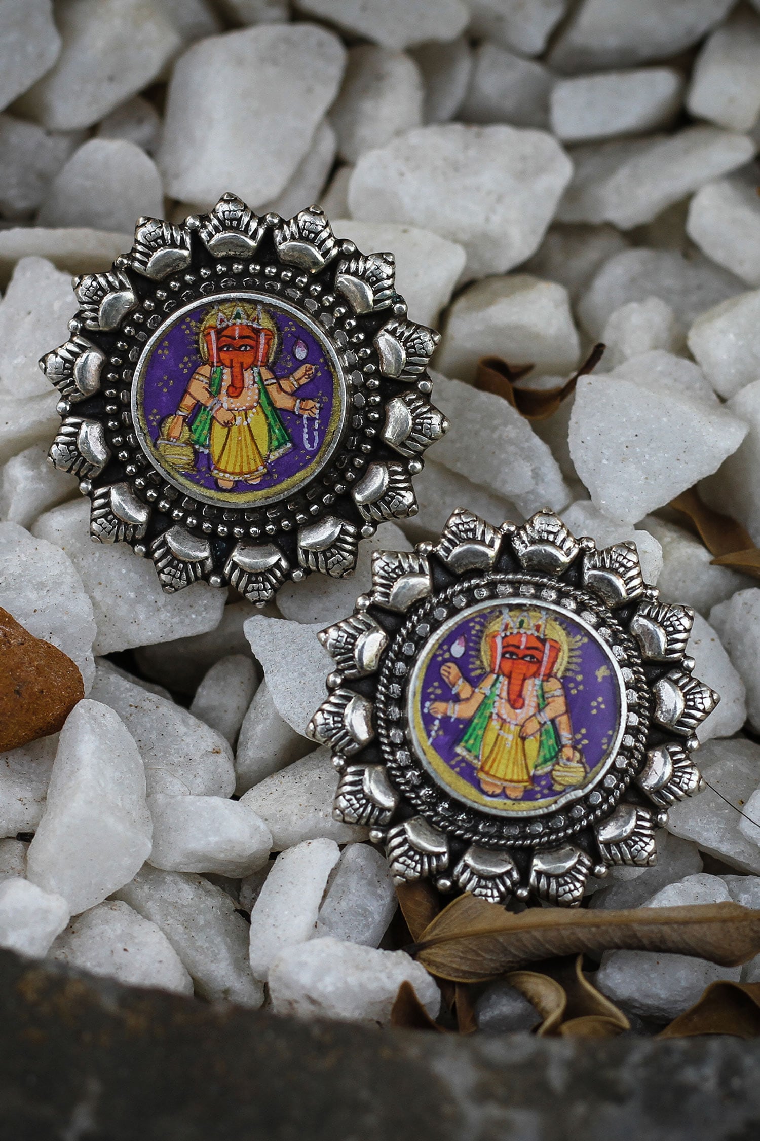 Handmade Painted Stud Earrings 