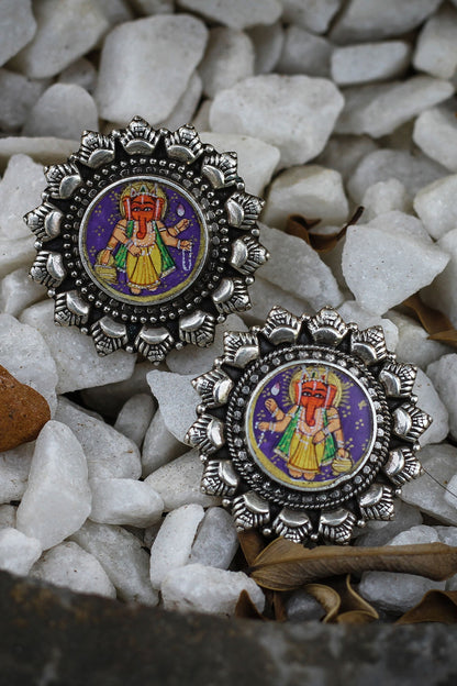 Handmade Painted Stud Earrings 
