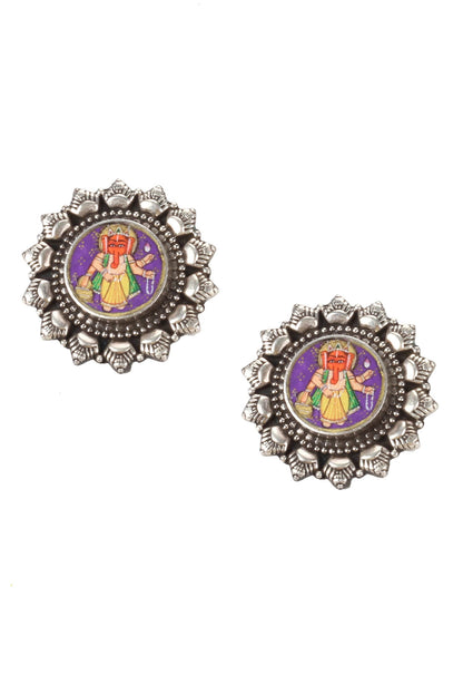 Handmade Painted Stud Earrings 