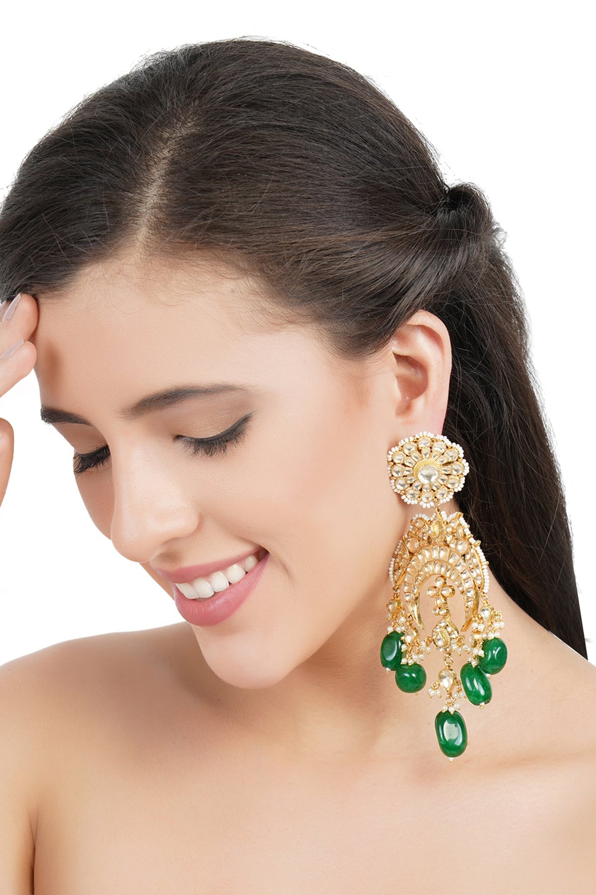 Kundan Floral Danglers 