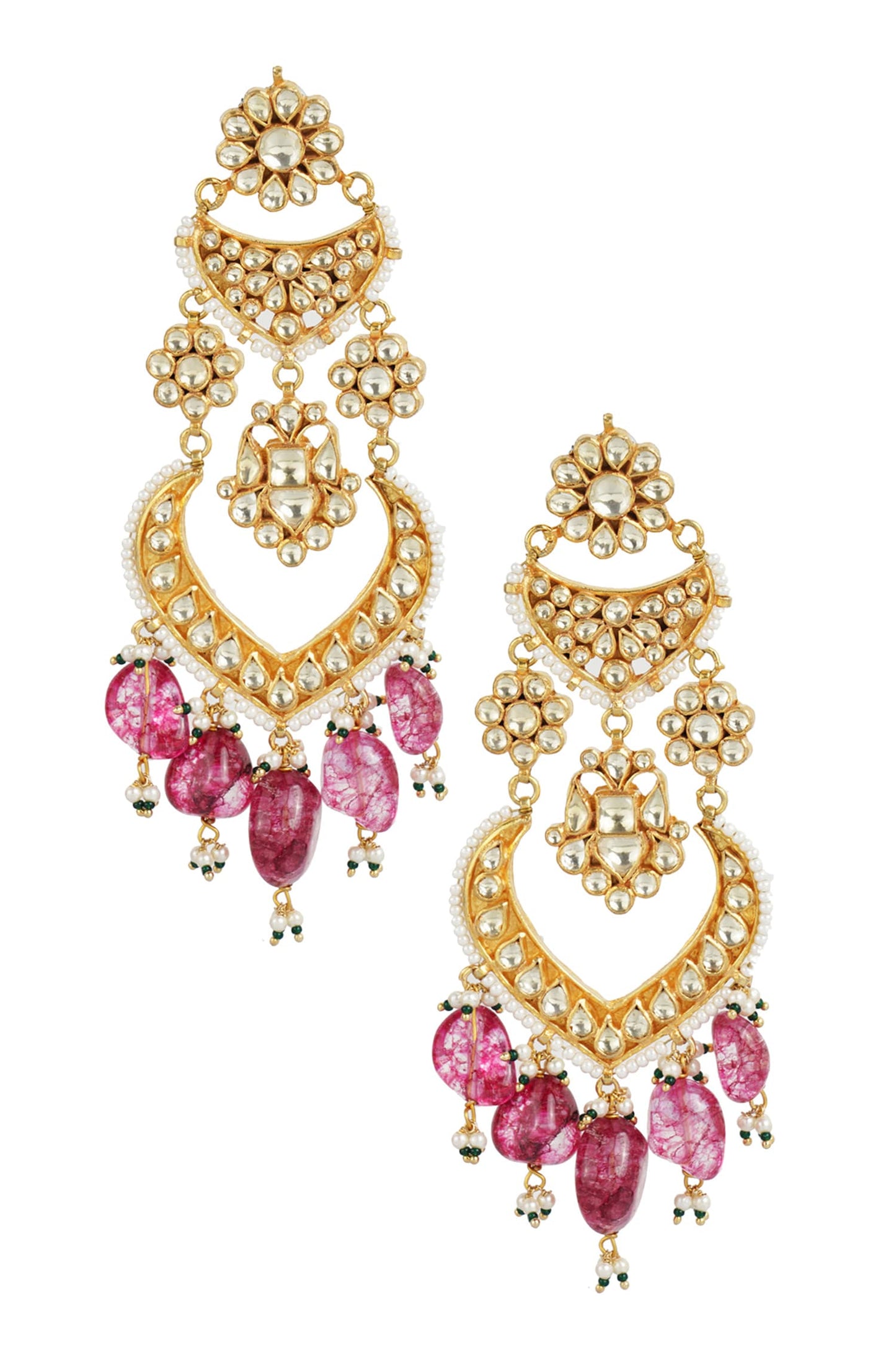 Kundan Floral Danglers 