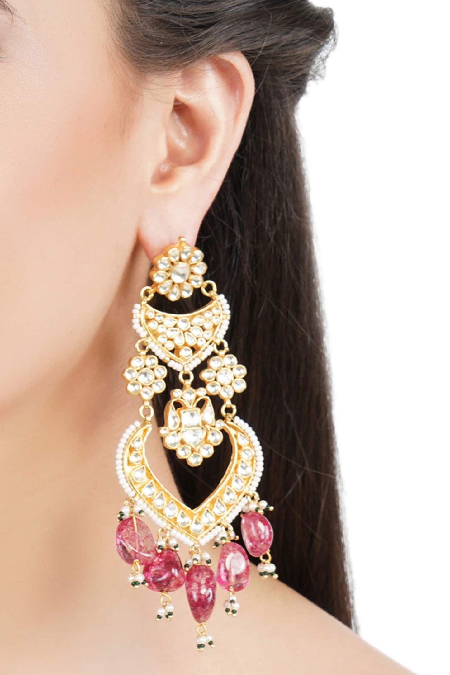 Kundan Floral Danglers 