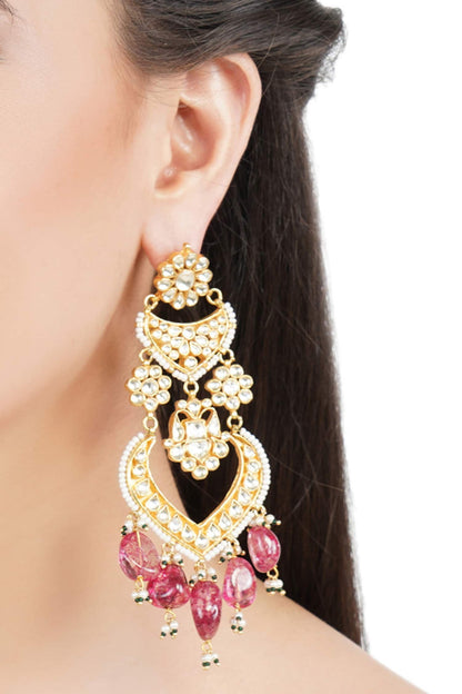 Kundan Floral Danglers 