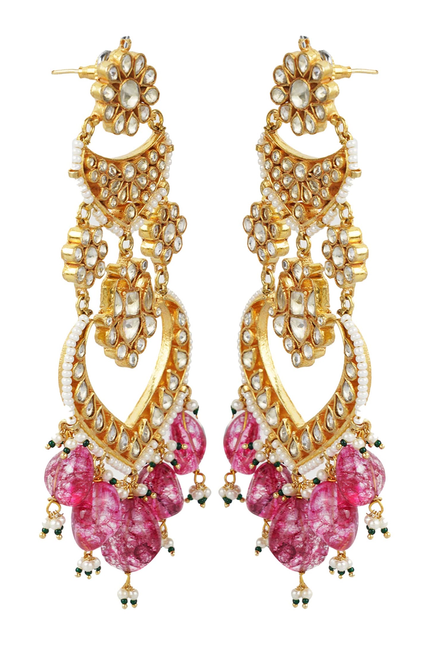 Kundan Floral Danglers 
