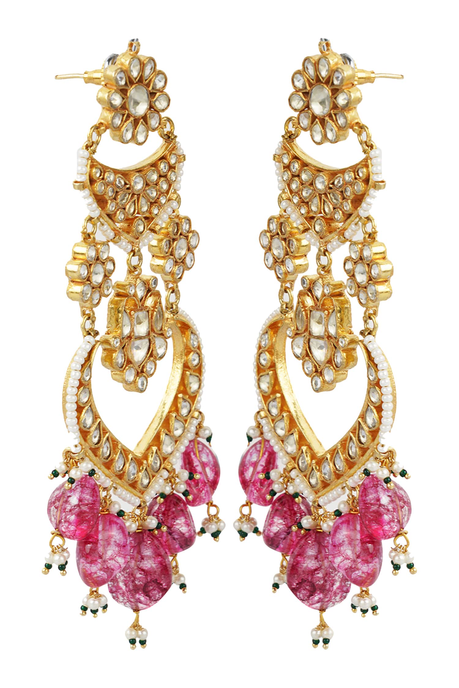 Kundan Floral Danglers 