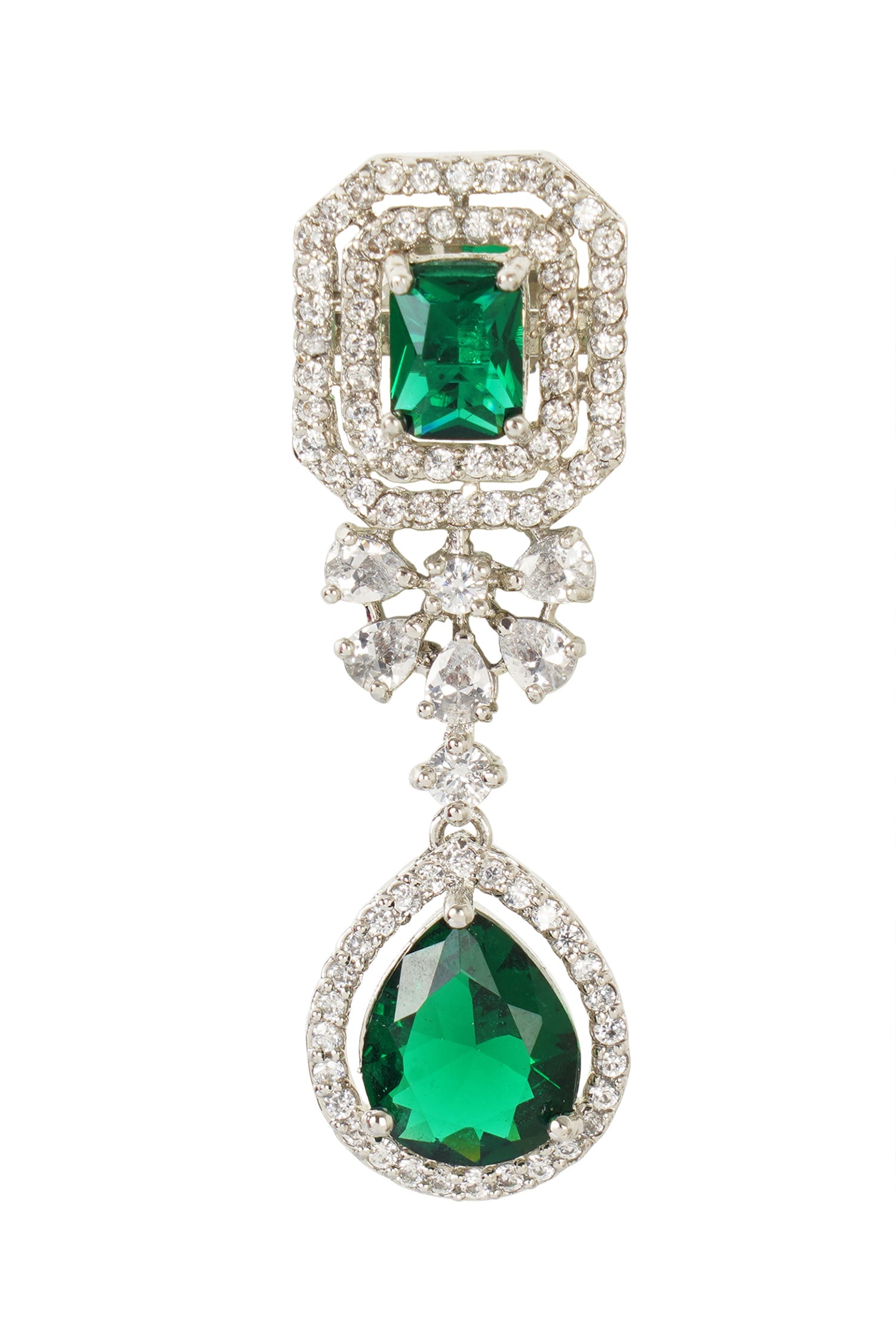 Geometric Teardrop Crystal Necklace Set 