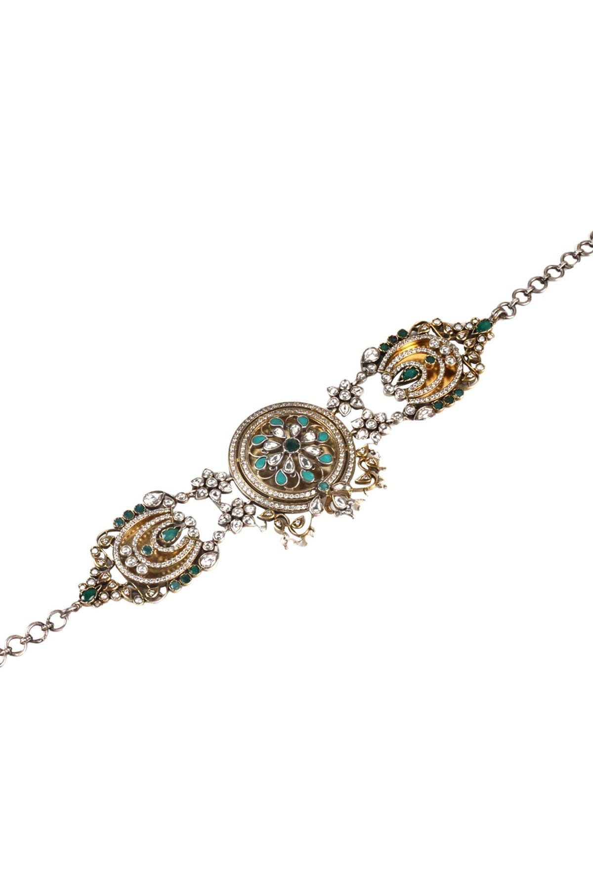 Handmade Floral Stone Pendant Choker 