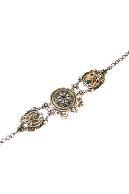 Handmade Floral Stone Pendant Choker 