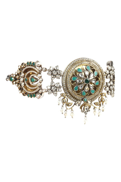 Handmade Floral Stone Pendant Choker 