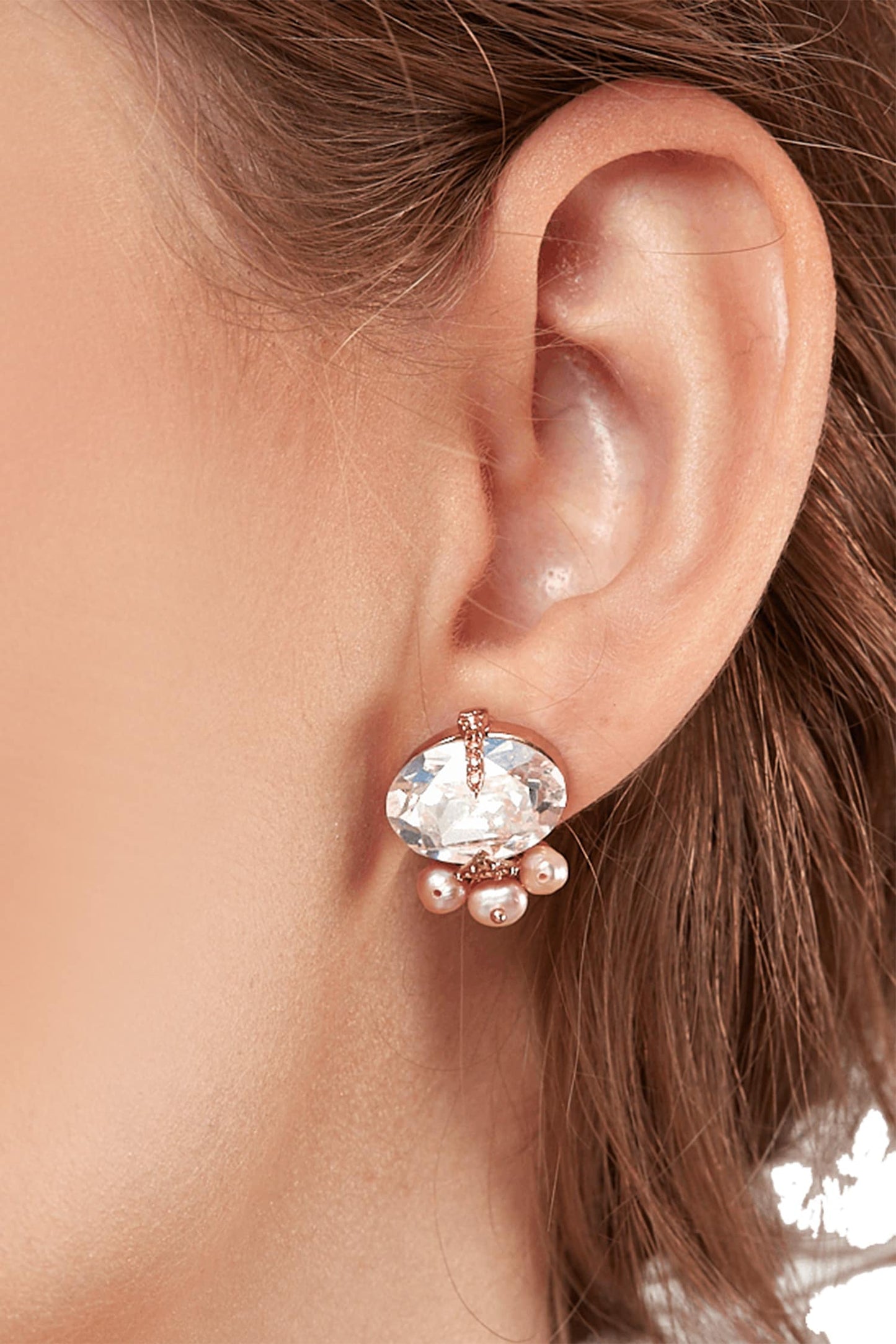 Amber Rouge Crystal Studs 