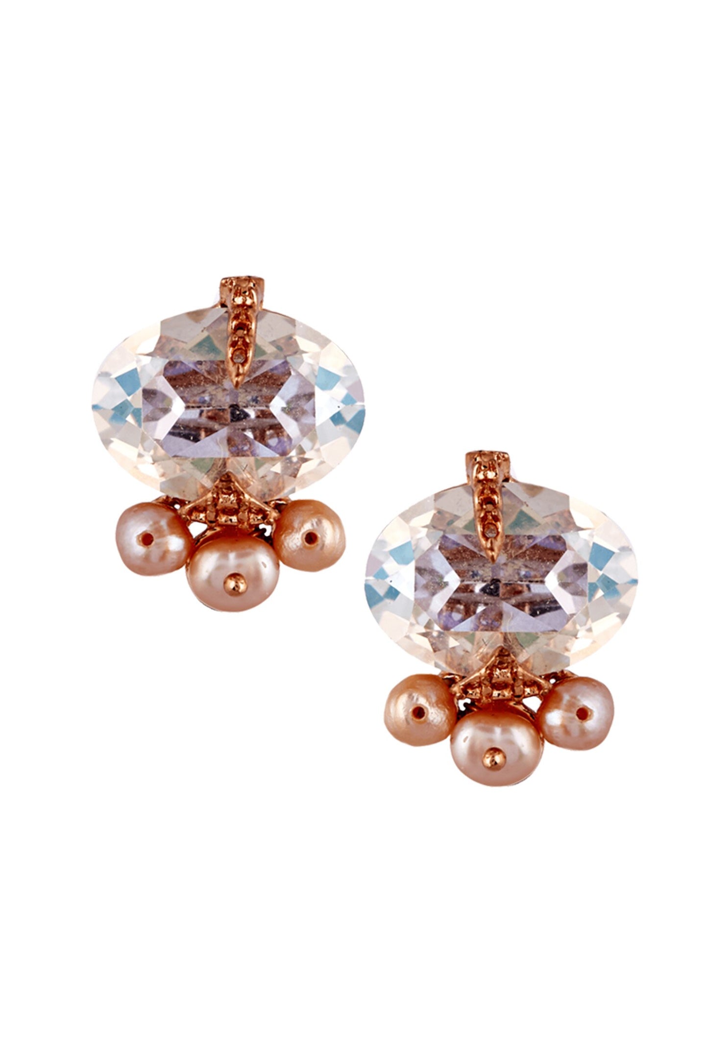 Amber Rouge Crystal Studs 