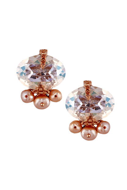 Amber Rouge Crystal Studs 