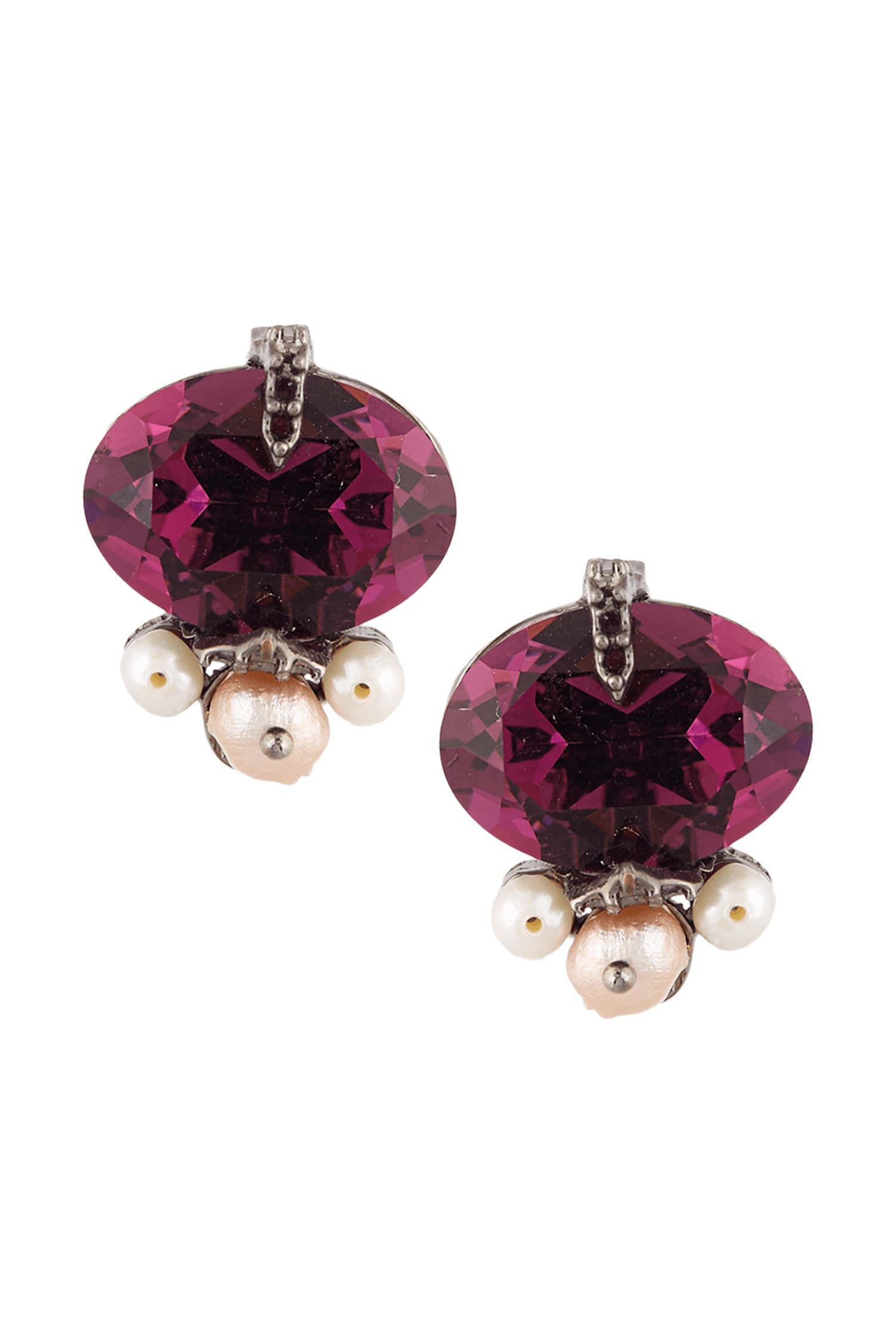 Rouge Petit Crystal Studs 
