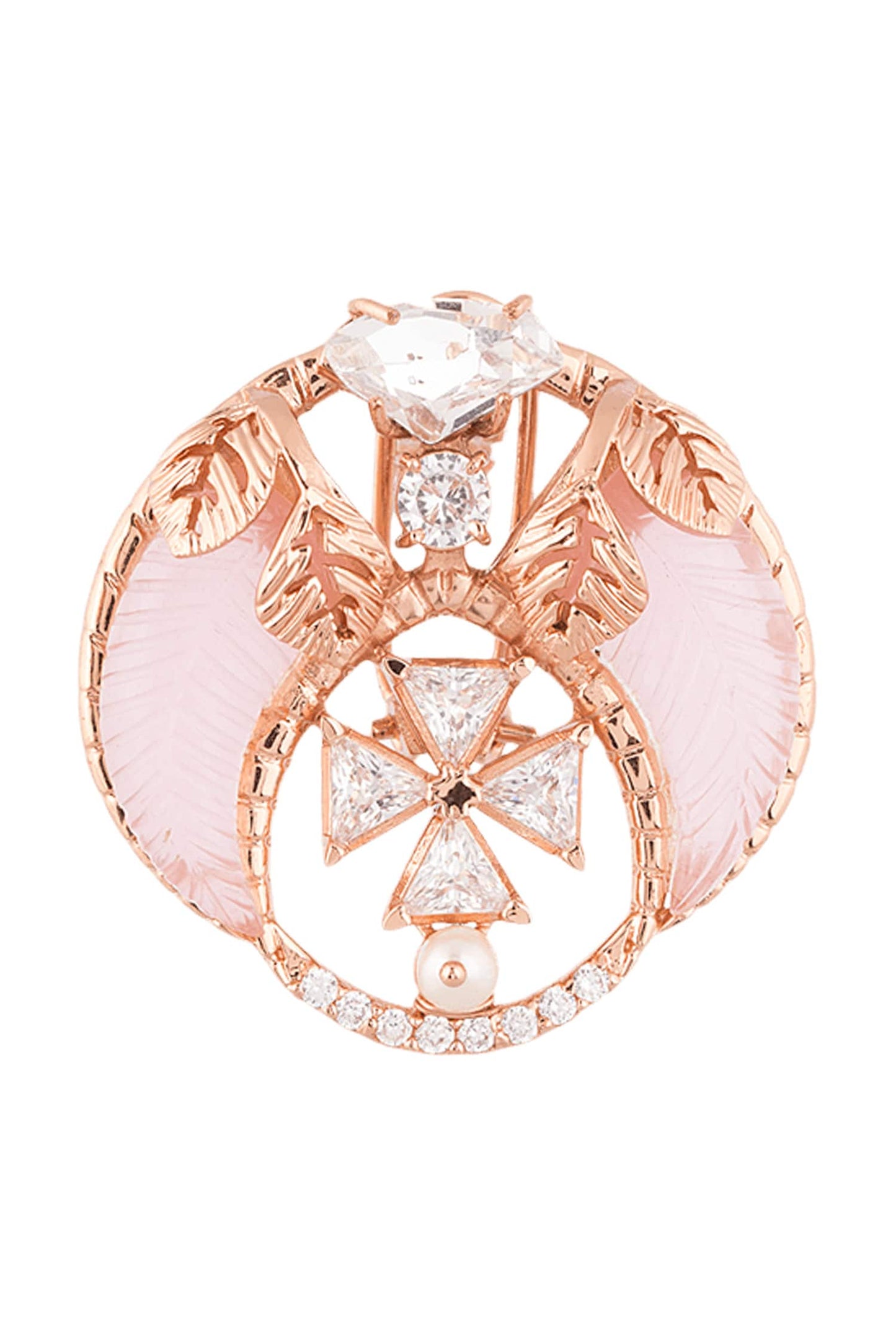Rouge Crystal Tusk Stud Earrings 