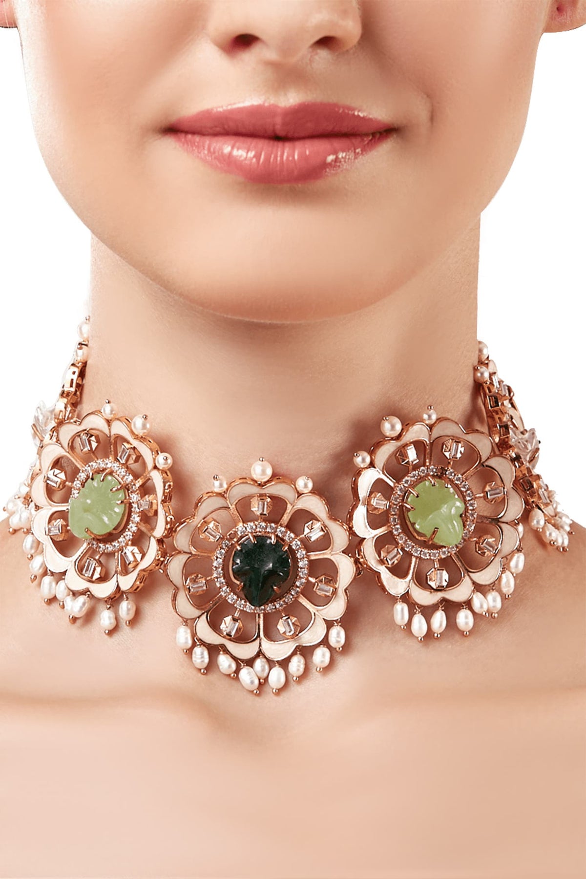 Contessa Floral Stone Choker 