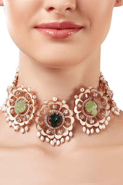 Contessa Floral Stone Choker 