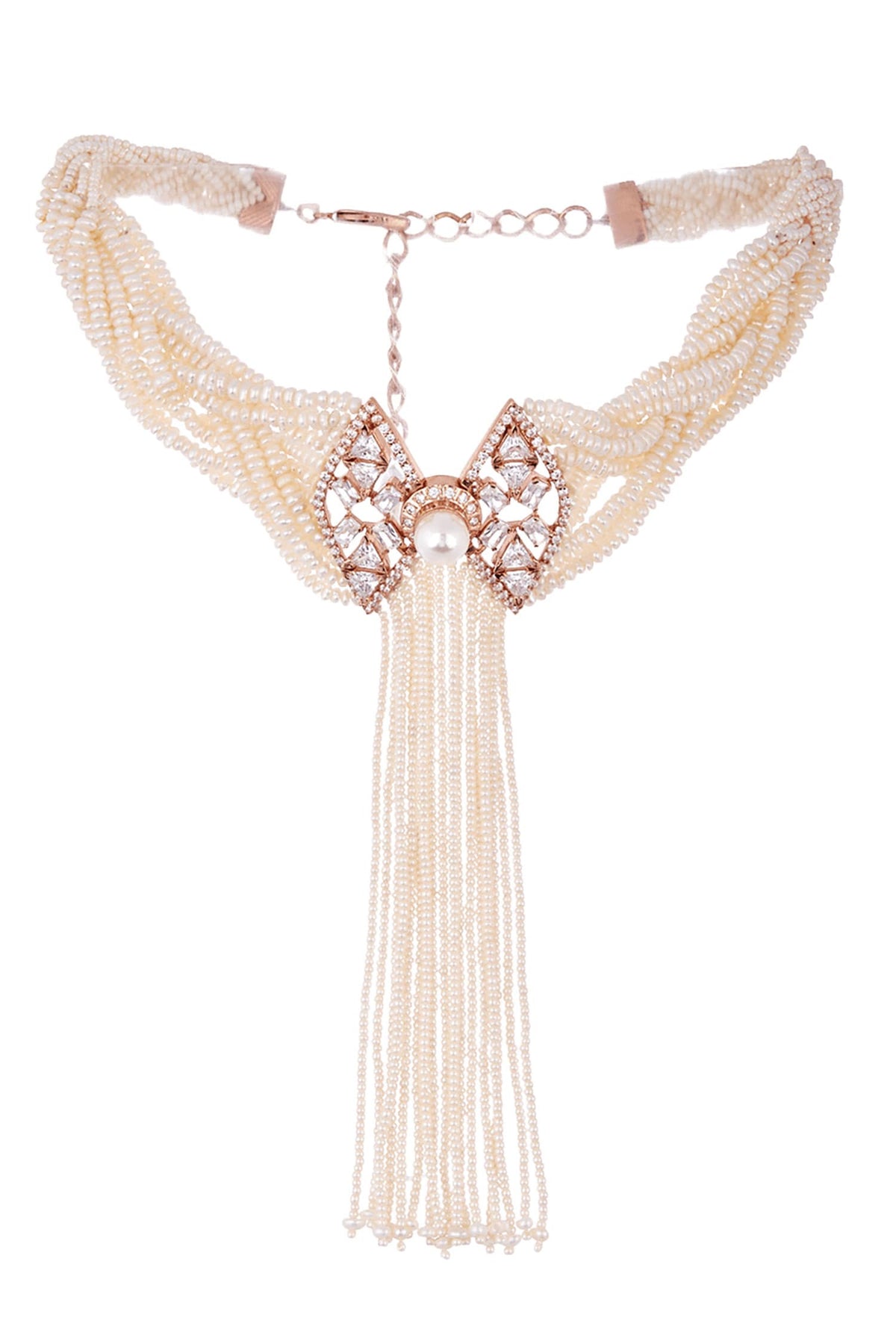 Regina Bead Tassel Pendant Choker 