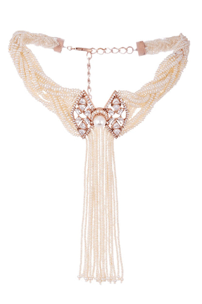 Regina Bead Tassel Pendant Choker 