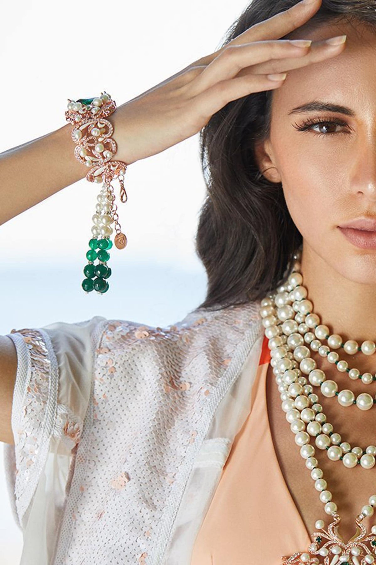 Adella Tassel Crystal Cuff 
