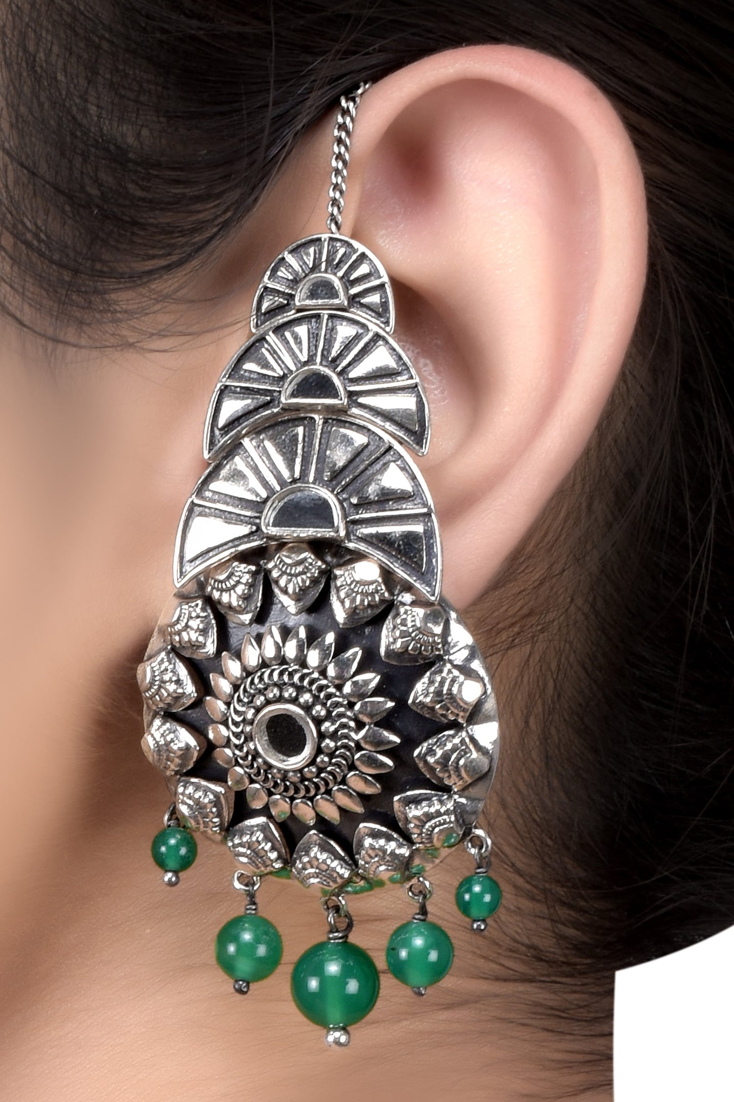Oxidized Mirror Danglers 