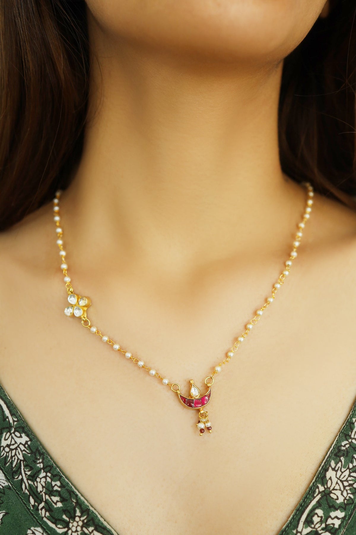 Beaded Kundan Necklace 