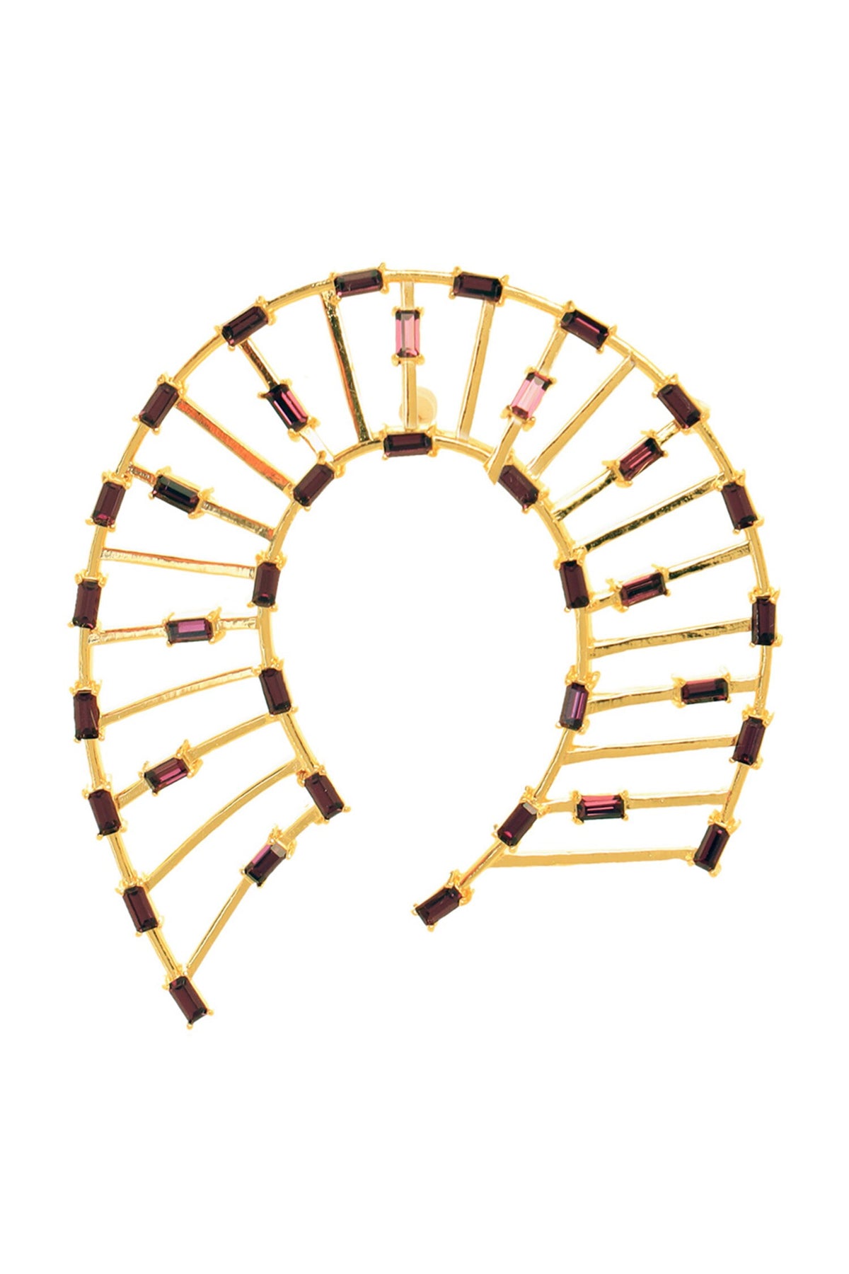 Horseshoe Shaped Studded Earrings 