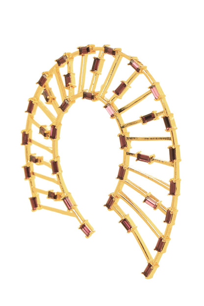 Horseshoe Shaped Studded Earrings 