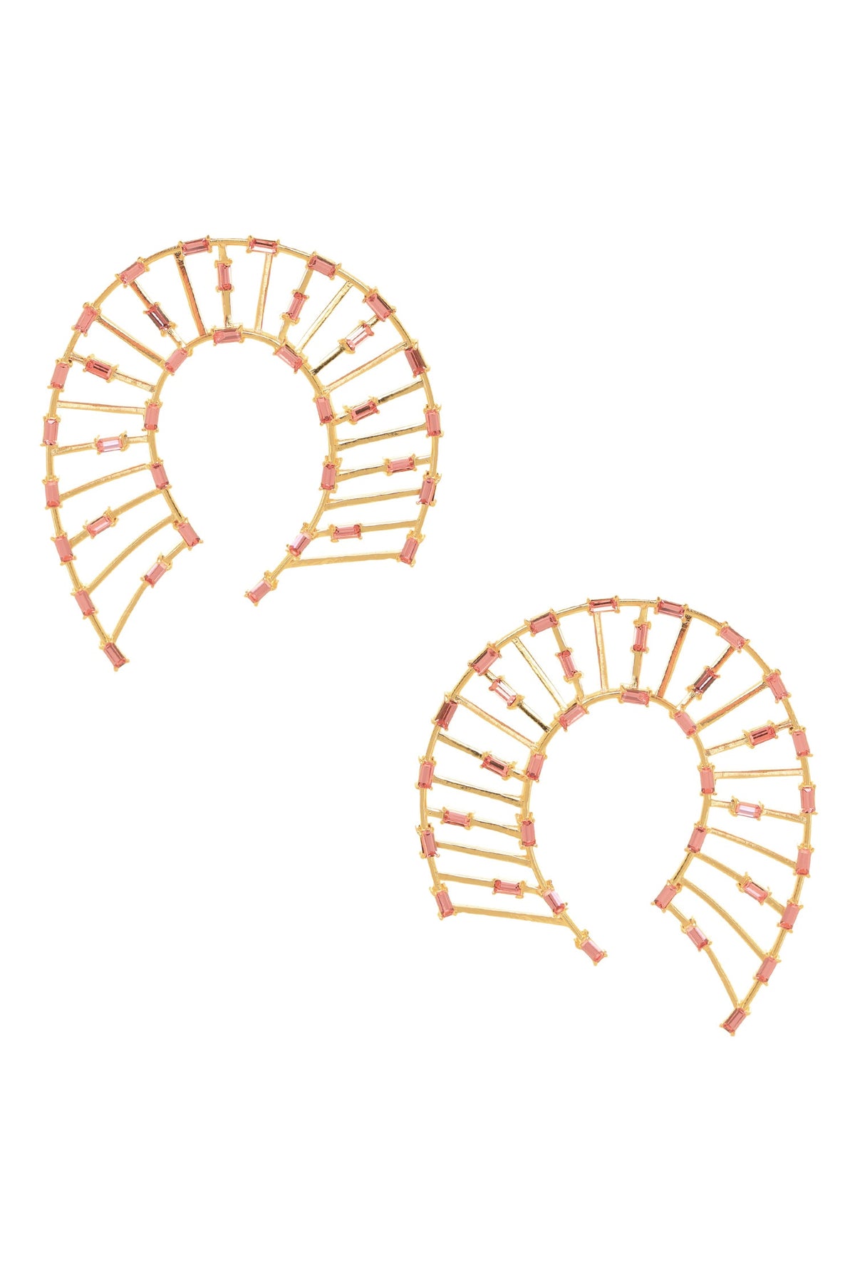 Horseshoe Shaped Studded Earrings 