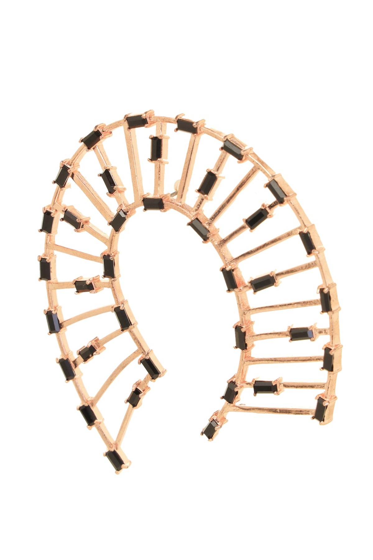 Horseshoe Shaped Studded Earrings 