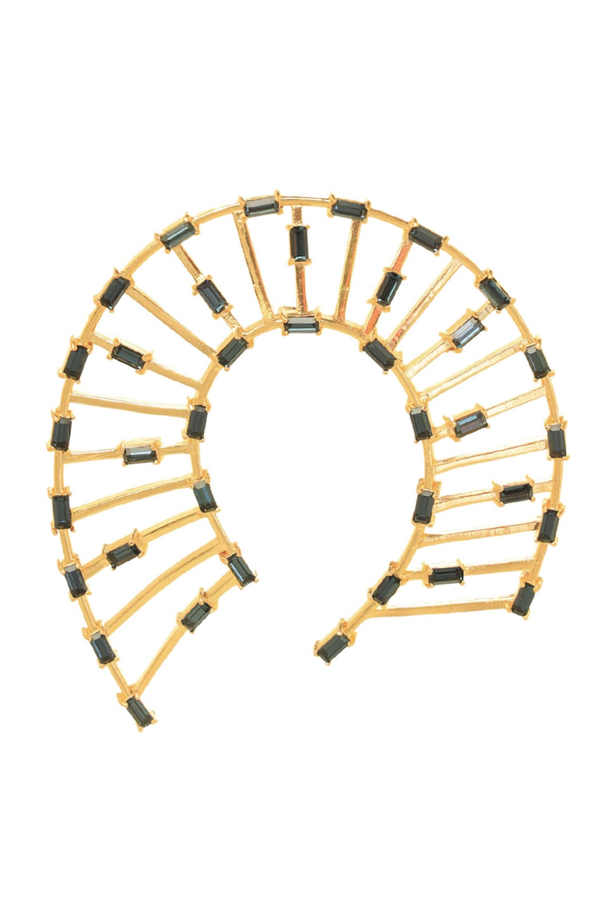Horseshoe Shaped Studded Earrings 
