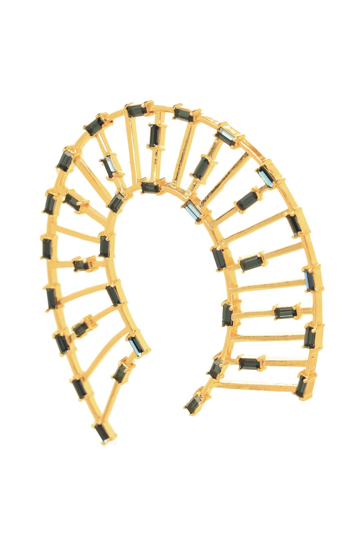 Horseshoe Shaped Studded Earrings 