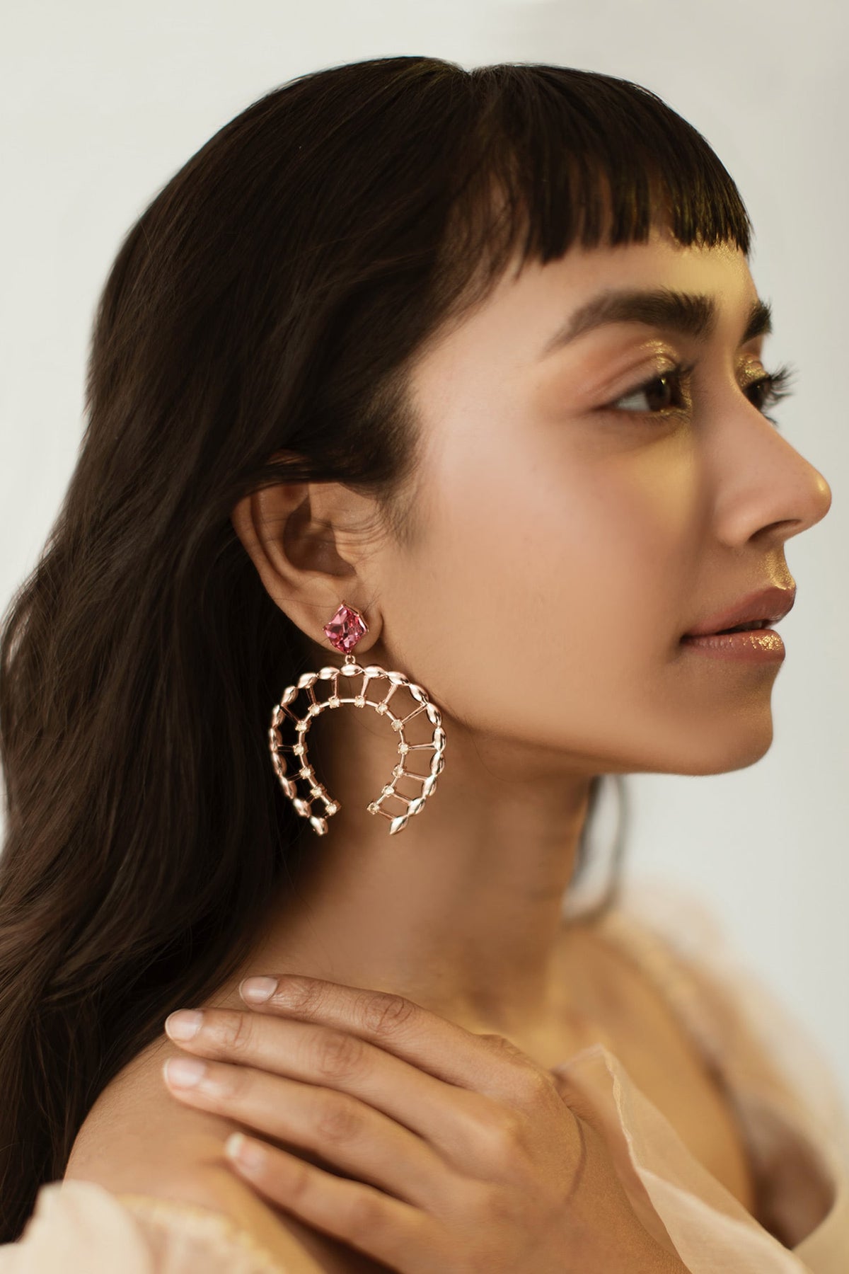 Horseshoe Shaped Studded Danglers 