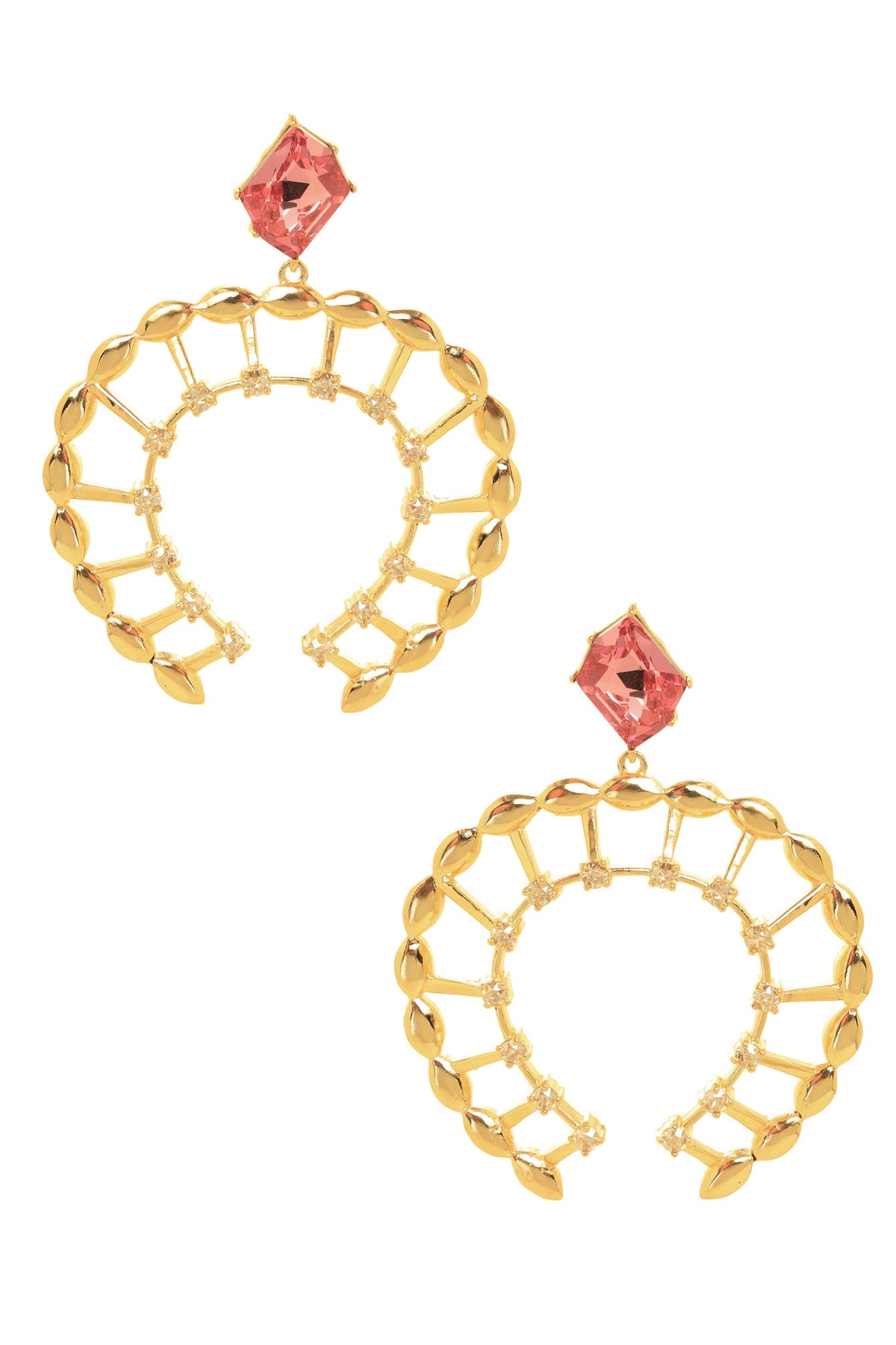 Horseshoe Shaped Studded Danglers 