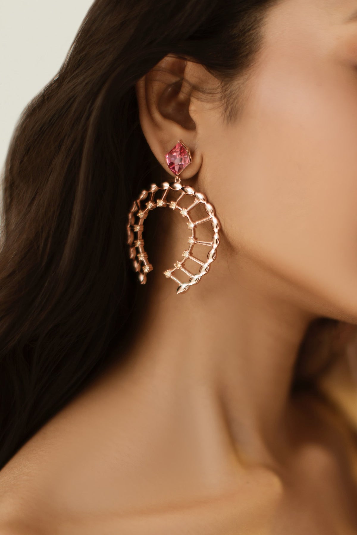 Horseshoe Shaped Studded Danglers 