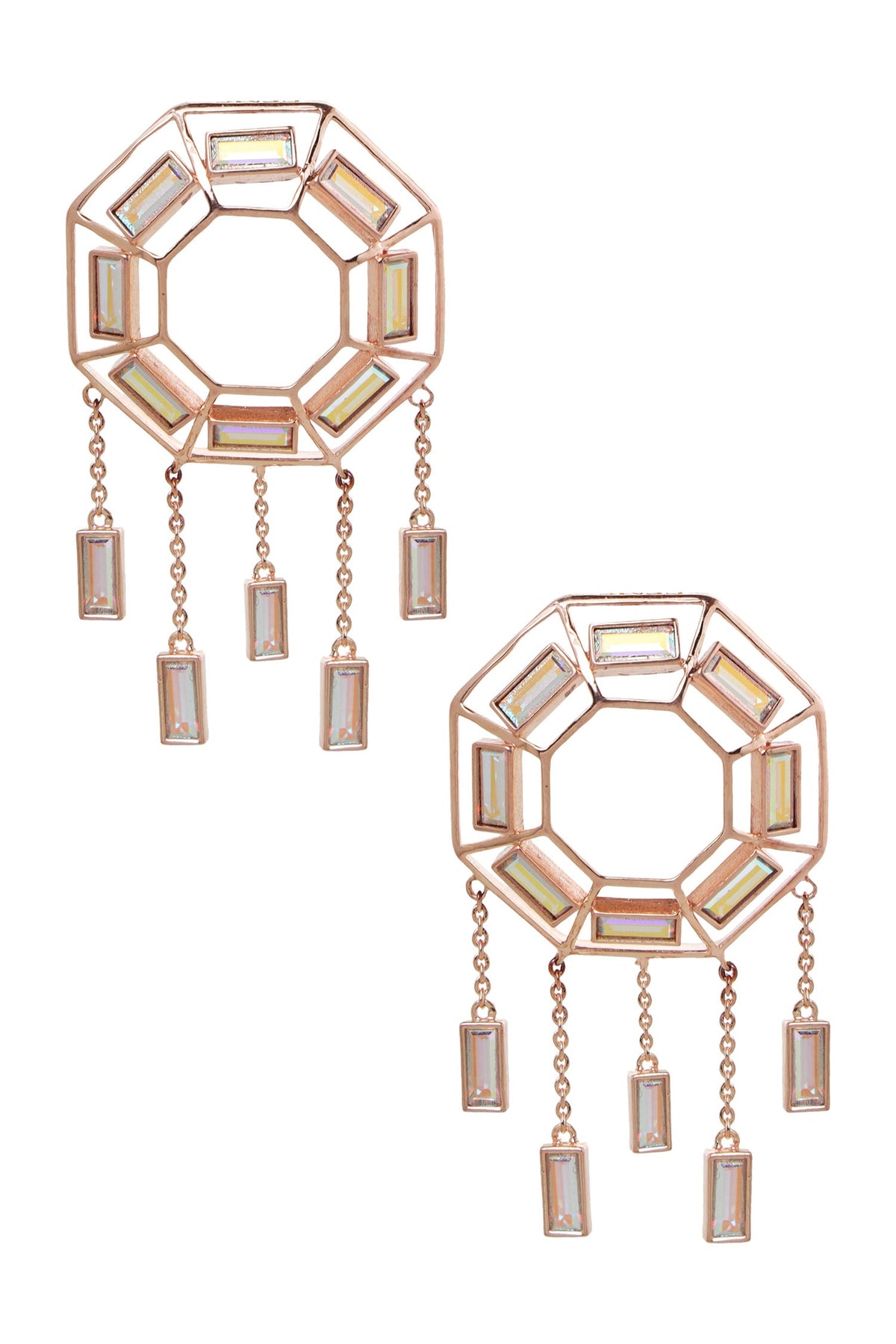 Hexagon Studded Danglers 