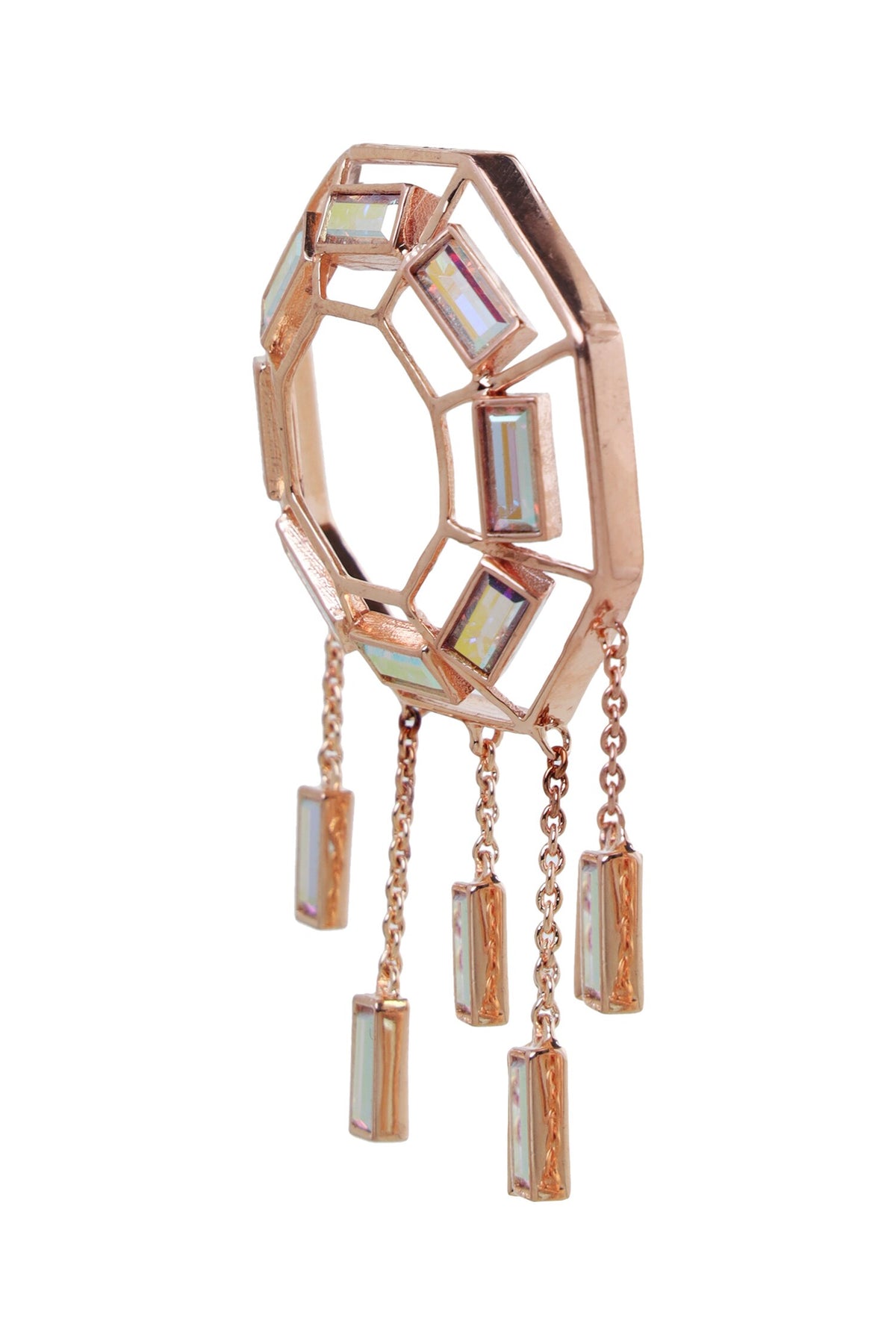Hexagon Studded Danglers 
