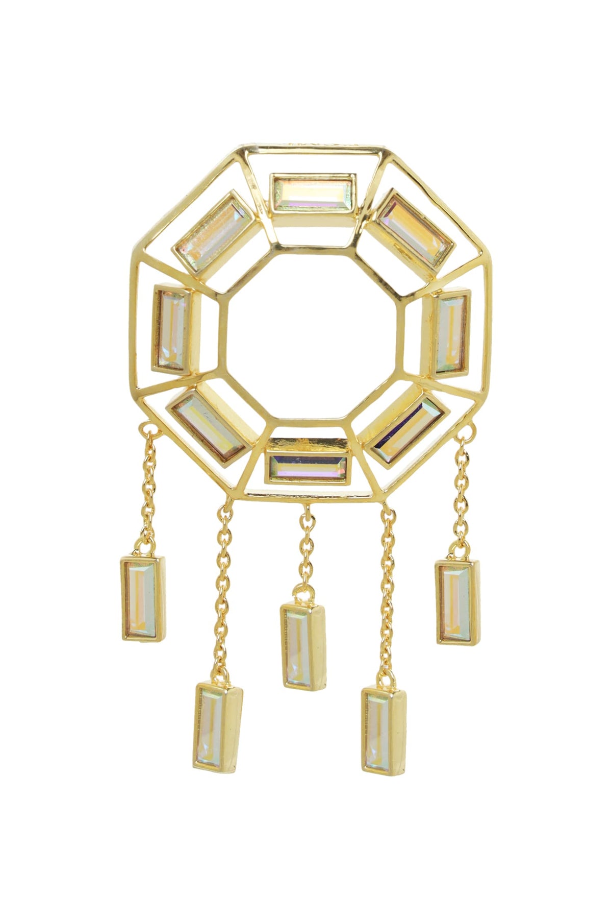 Hexagon Studded Danglers 