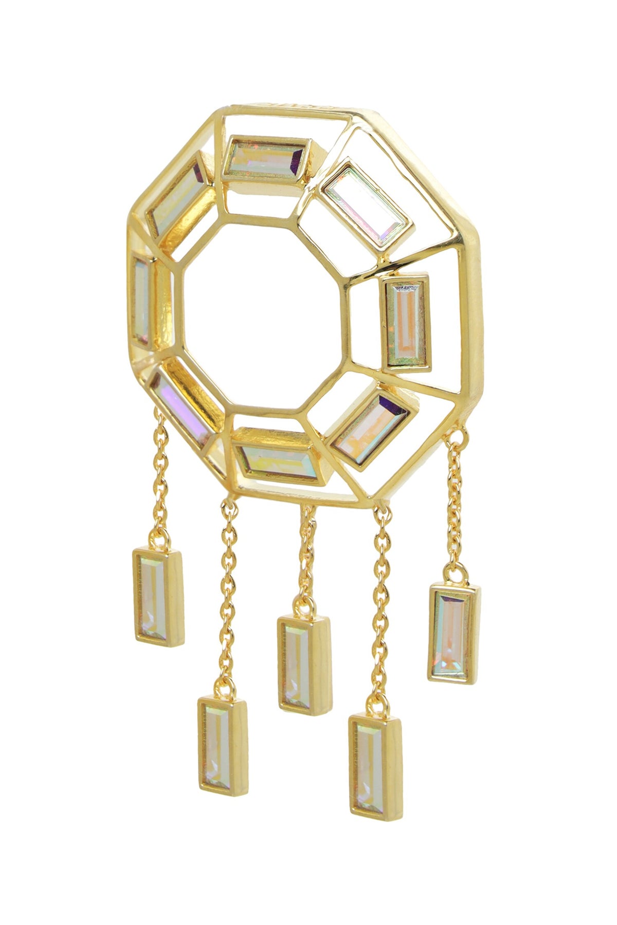 Hexagon Studded Danglers 