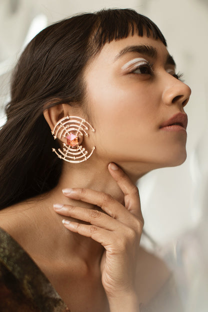 Round Structured Earrings 