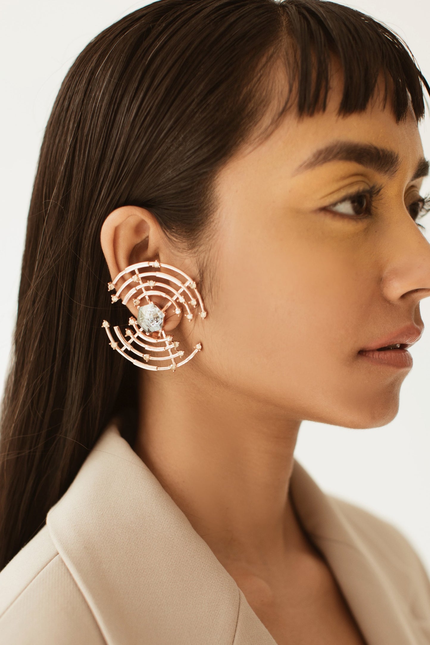 Round Structured Earrings 