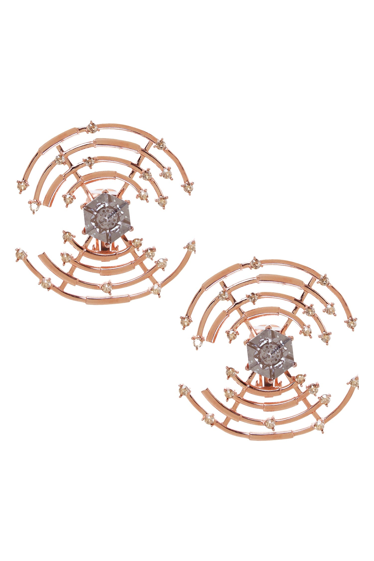 Round Structured Earrings 