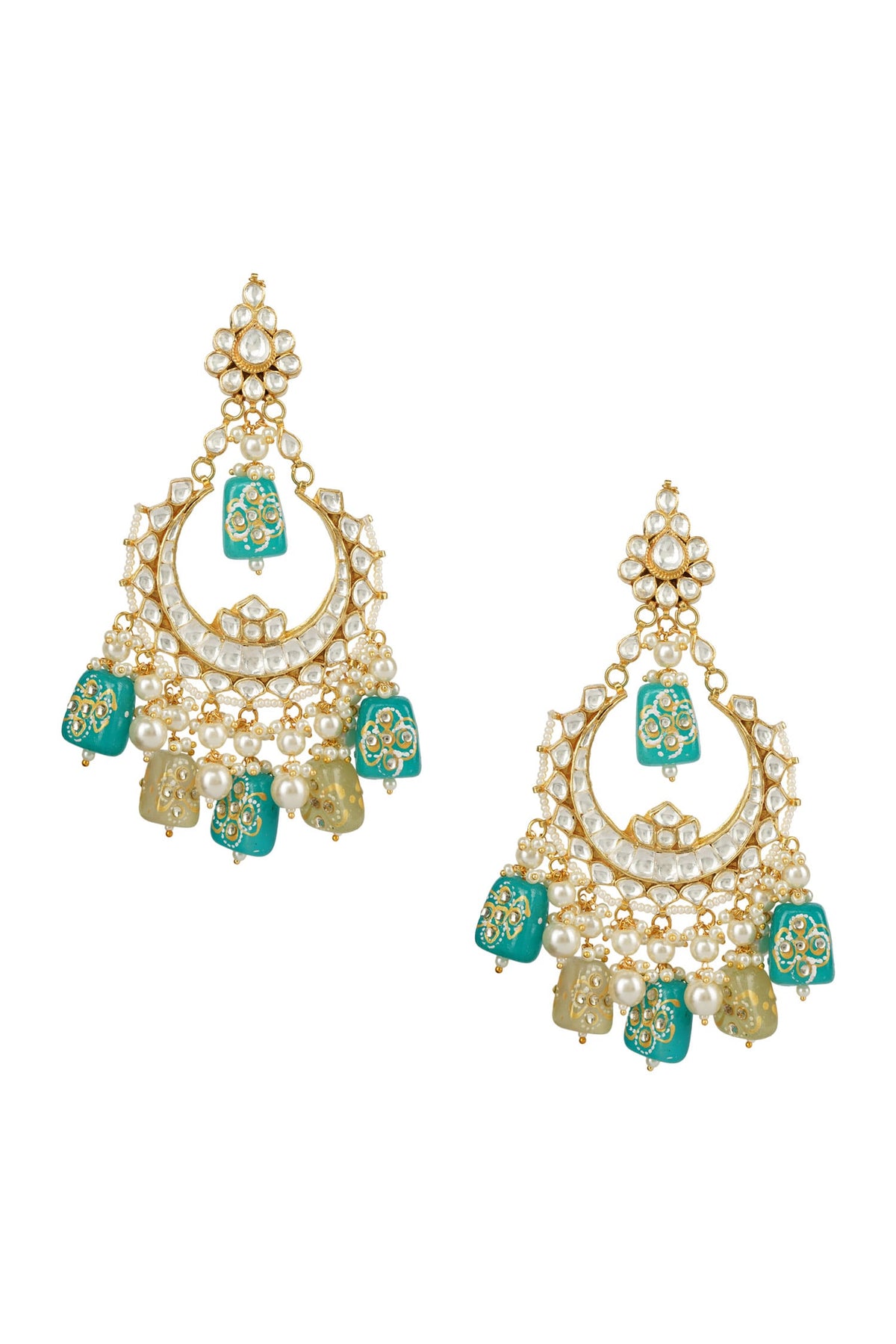 Kundan Bead Drop Chandbalis 