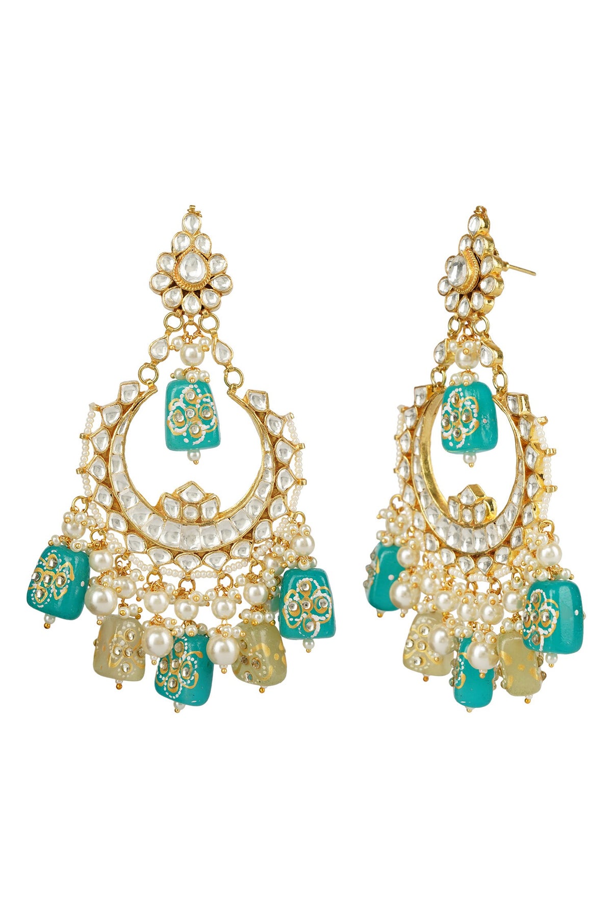 Kundan Bead Drop Chandbalis 